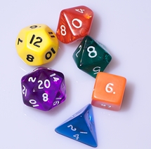 Dados de 4,6,8,10,12 y 20 caras (juego de Rol)